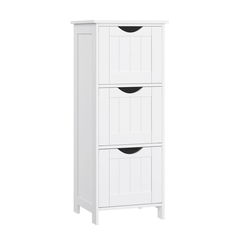 Home White Freestanding Cabinet with 3 Drawers U7B1