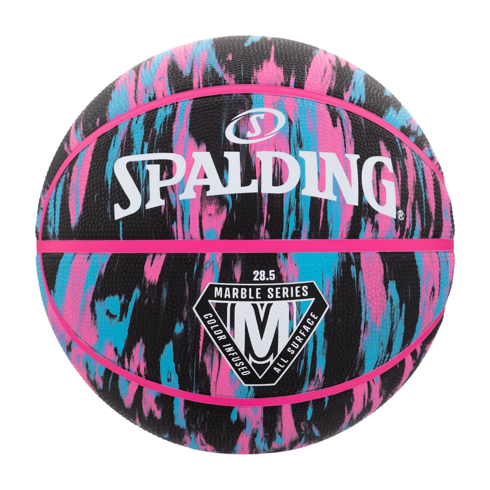 Marble Series 4Her Outdoor Rubber Basketball, Size 6 (28.5-in), Black/Pink L3W8 - product image 1
