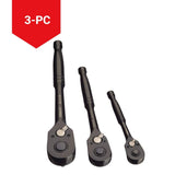 Professional Grade Black Chrome Ratchet Set, 3-pc B0N0 - product image 2