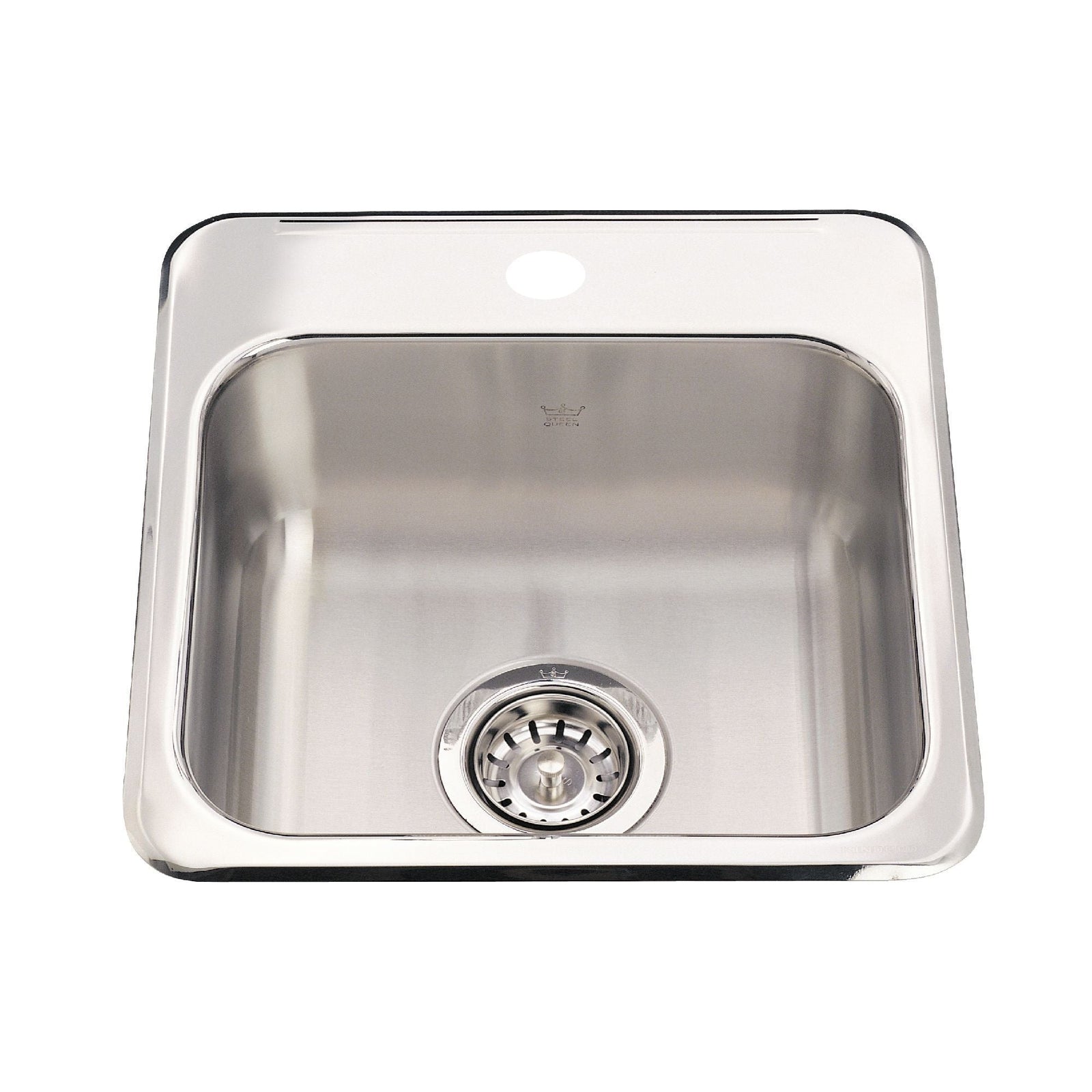 Steel Queen Drop-In 1-Hole Stainless Steel Sink, 15x15-in U4I1 - product image 1