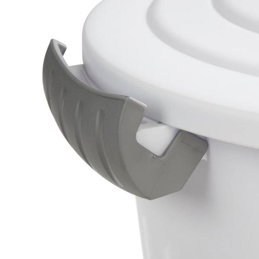 Plastic Round Latching Utility Garbage Can, White, 23-L V8O4 - product image 2