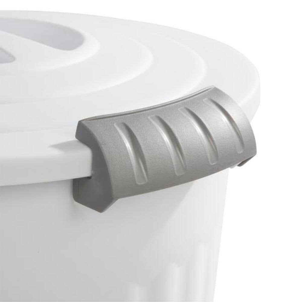Plastic Round Latching Utility Garbage Can, White, 23-L V8O4 - product image 3