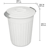 Plastic Round Latching Utility Garbage Can, White, 23-L V8O4 - product image 5