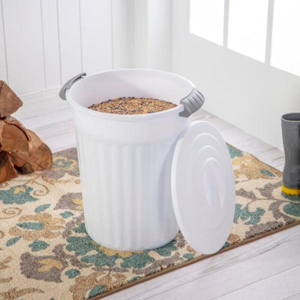 Plastic Round Latching Utility Garbage Can, White, 23-L V8O4 - product image 7
