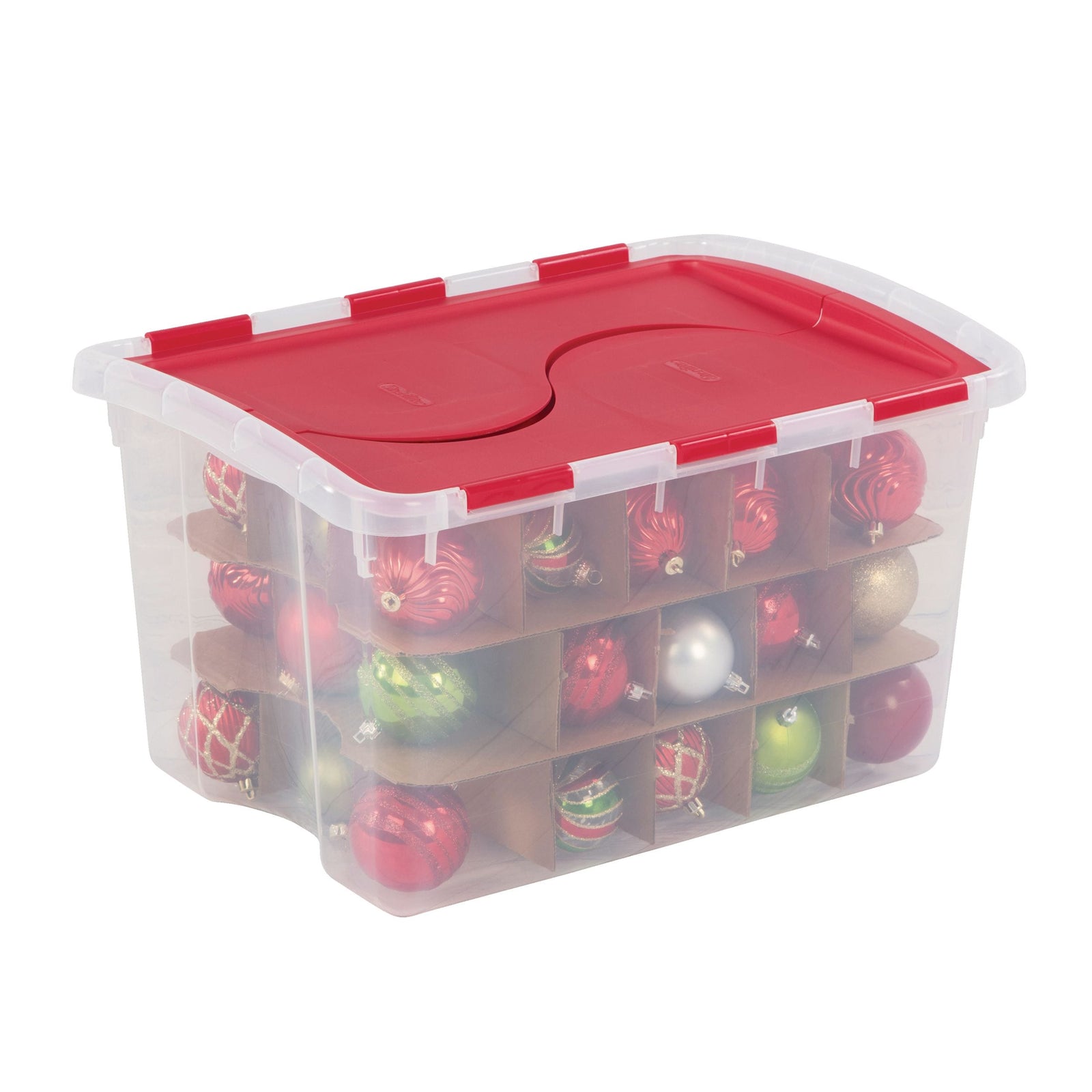 Transparent Ornament Storage Box with Flip-top Lid, 45-L F7F3 - product image 2