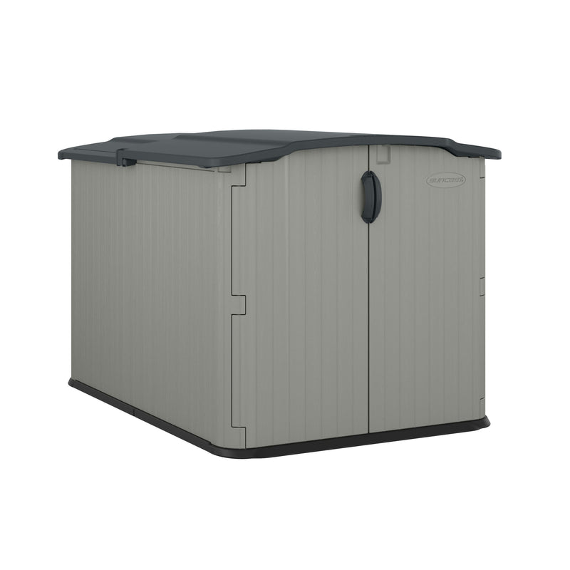 Glidetop 98-cu-ft Dove Grey Horizontal Shed H4M5