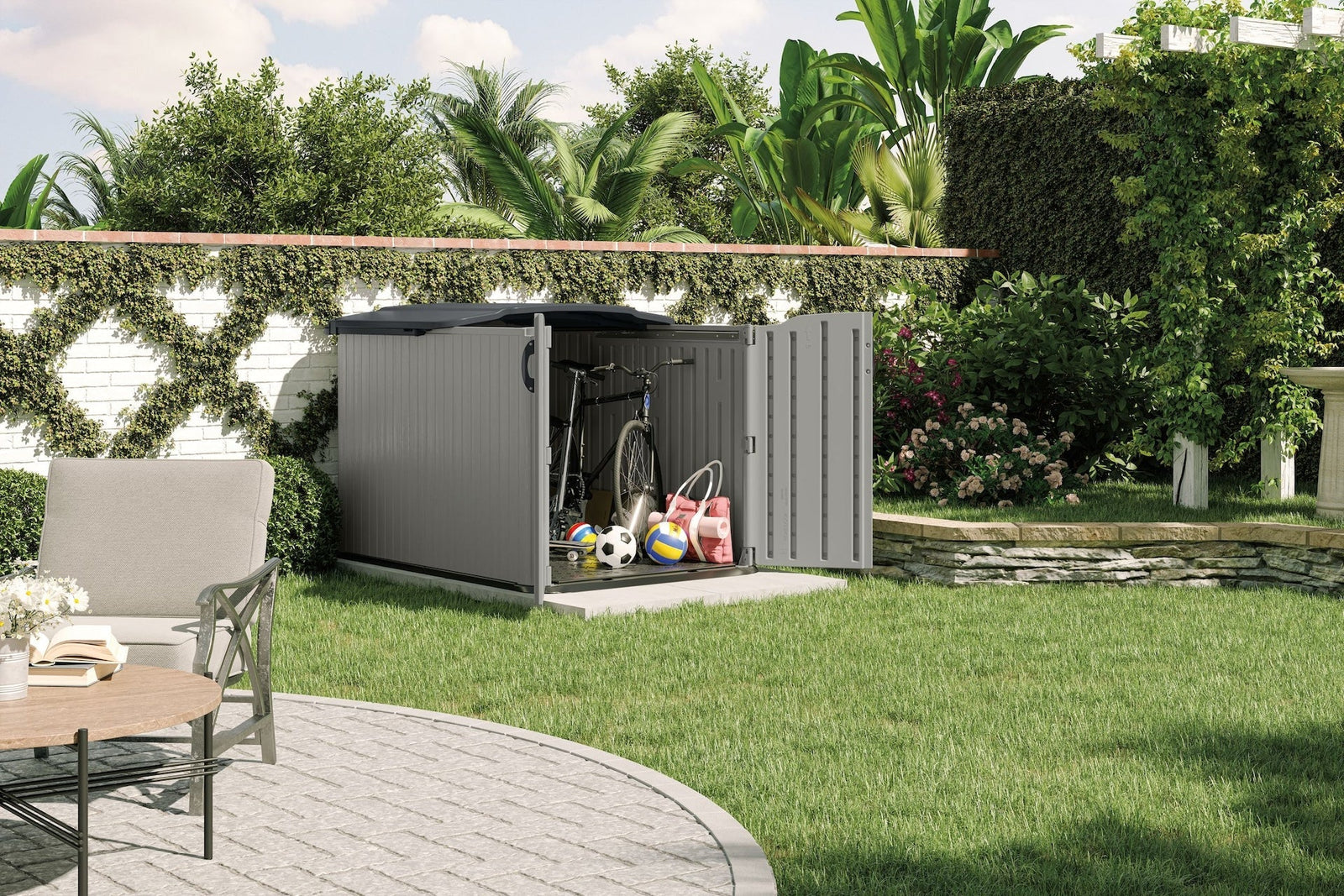 Glidetop 98-cu-ft Dove Grey Horizontal Shed H4M5 - product image 7