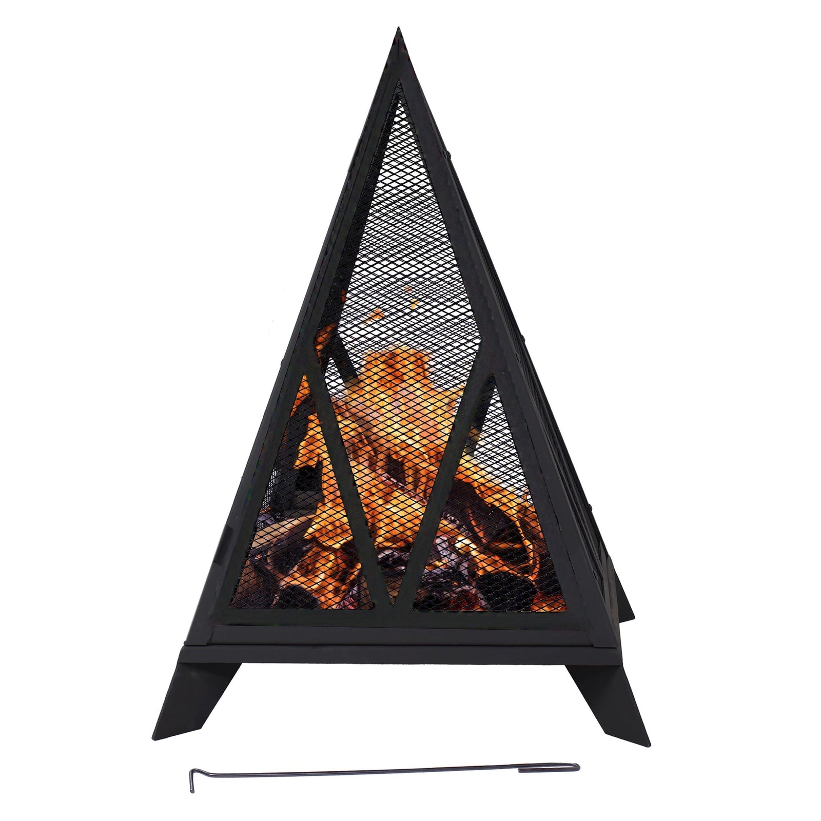 Decor Majestic Pyramid Steel Fire Pit, Black G7C4 - product image 1