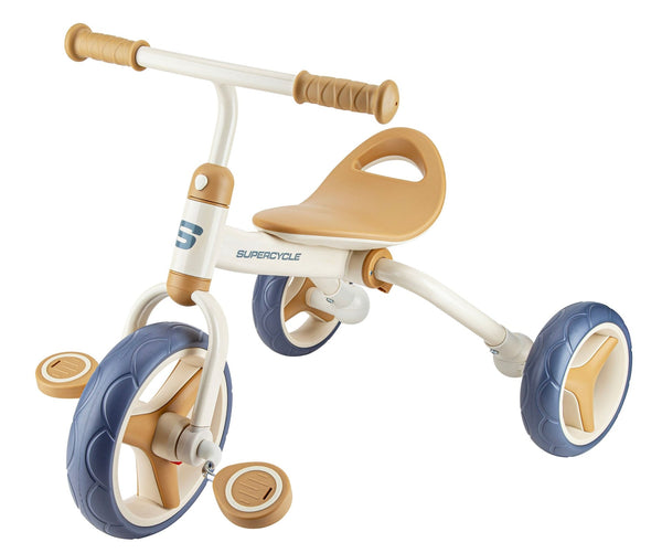 2-in-1 Toddlers & Kids' Tricycle with Detachable Pedals, 8-in, Beige O8H0