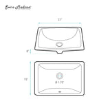 Plaisir Rectangular Undermount Bathroom Sink, 21-in U4K2 - product image 6
