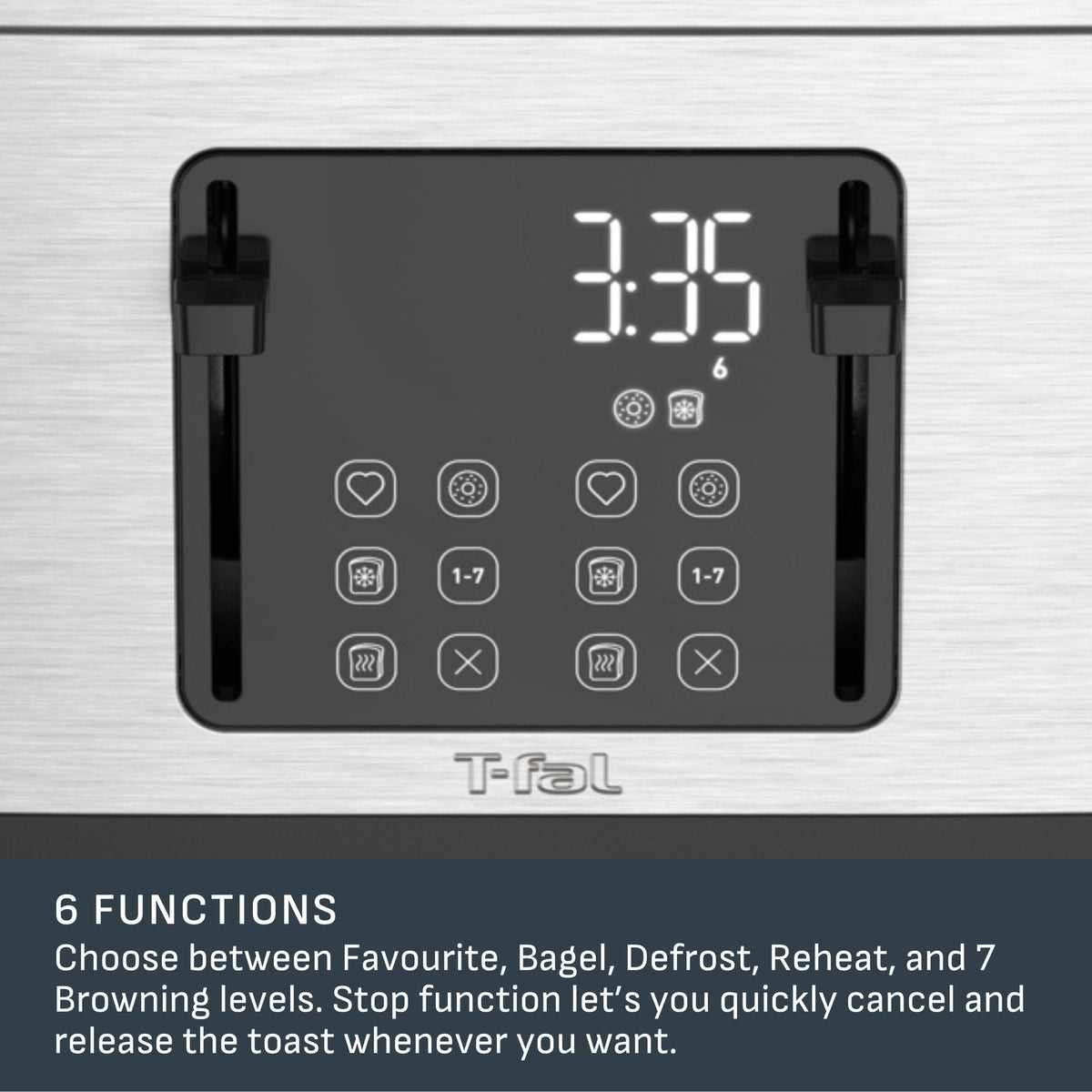 4-Slice Stainless Steel Digital Toaster, Extra wide slots, 7 Browning levels A4U1 - product image 4