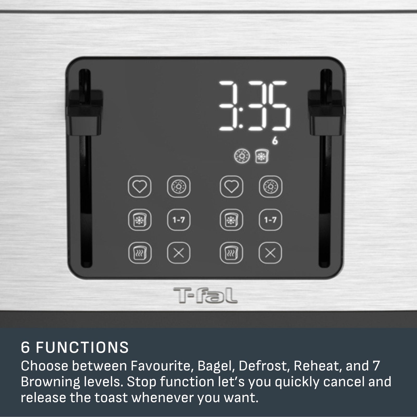 4-Slice Stainless Steel Digital Toaster, Extra wide slots, 7 Browning levels L1Q3 - product image 4
