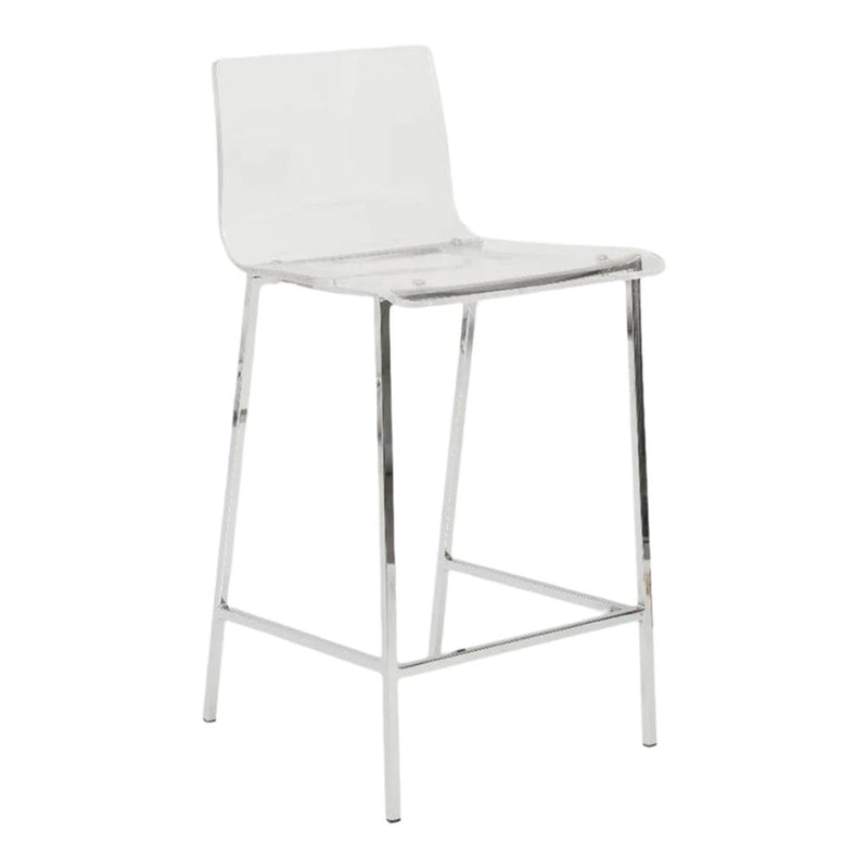 Me Home Clear Finish Sasha Stool with Silver Frame K9A9