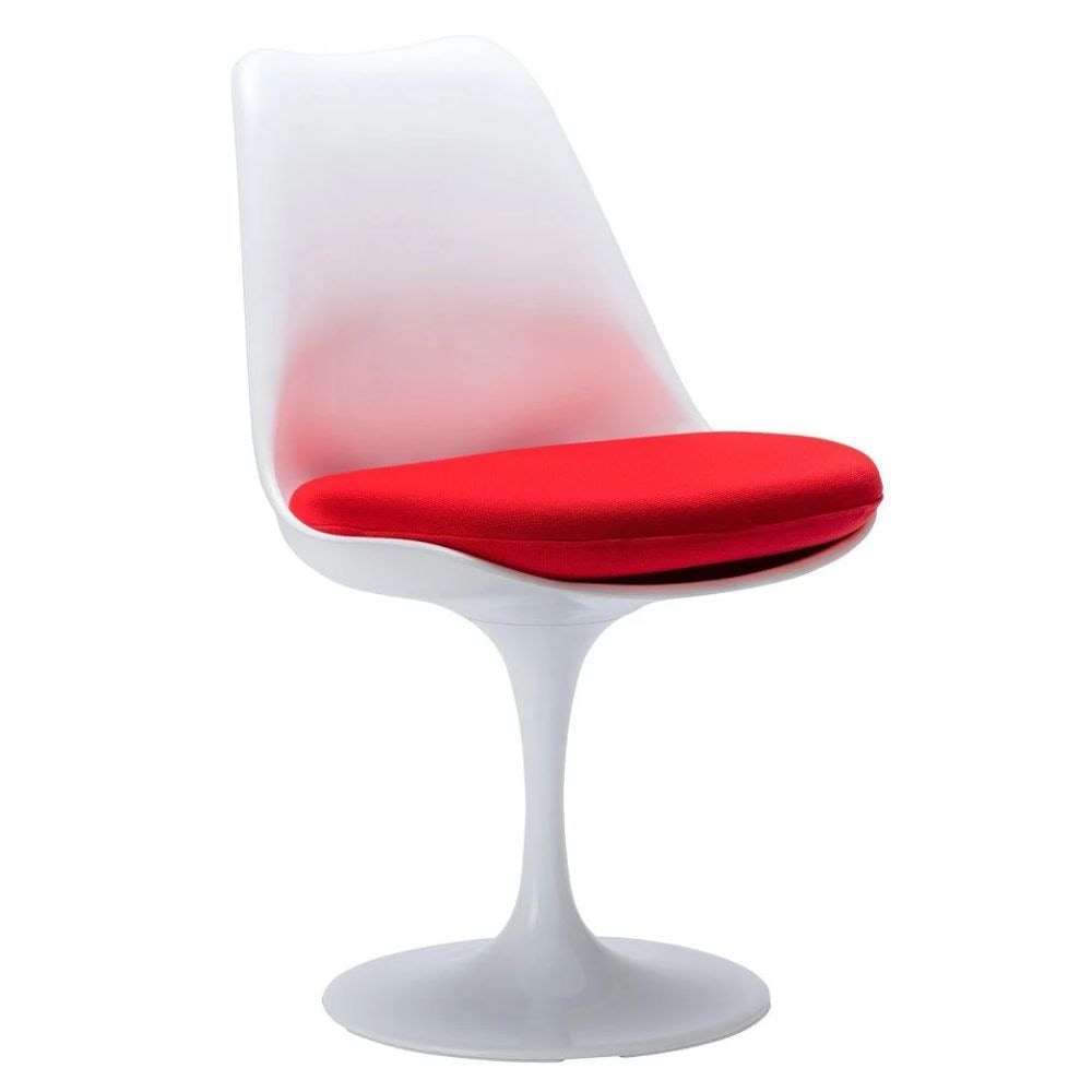 Me Home Tulip Chair Armless Chair, Fiberglass, Red Y7P0 - product image 2