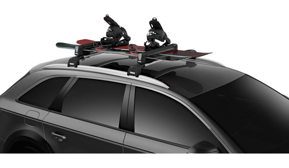 SnowPack Stainless Steel Roof Top Mount Ski/Snowboard Rack, Medium, Black, 2-pc T1W3 - product image 4