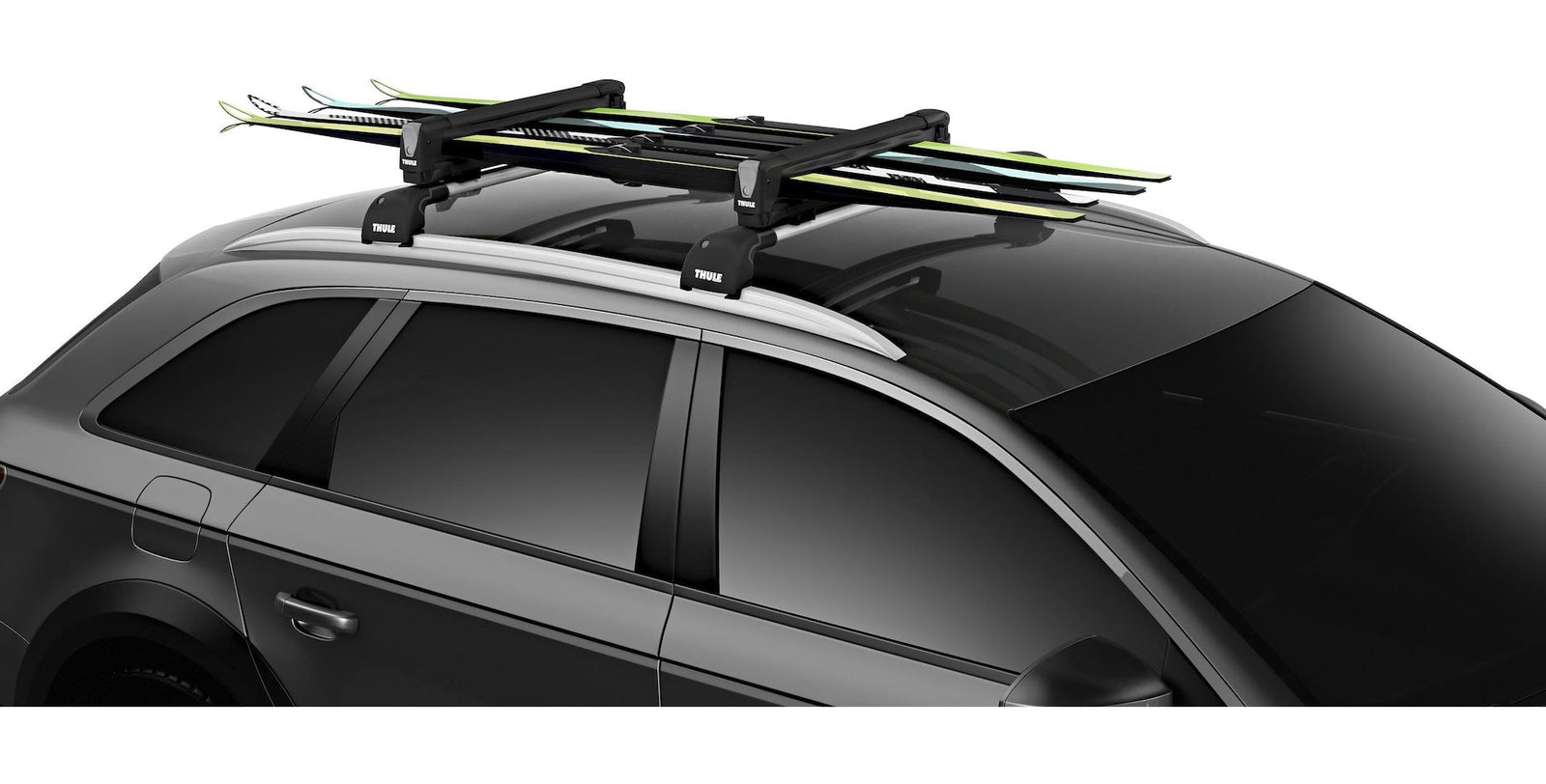 SnowPack Stainless Steel Roof Top Mount Ski/Snowboard Rack, Medium, Black, 2-pc T1W3 - product image 5