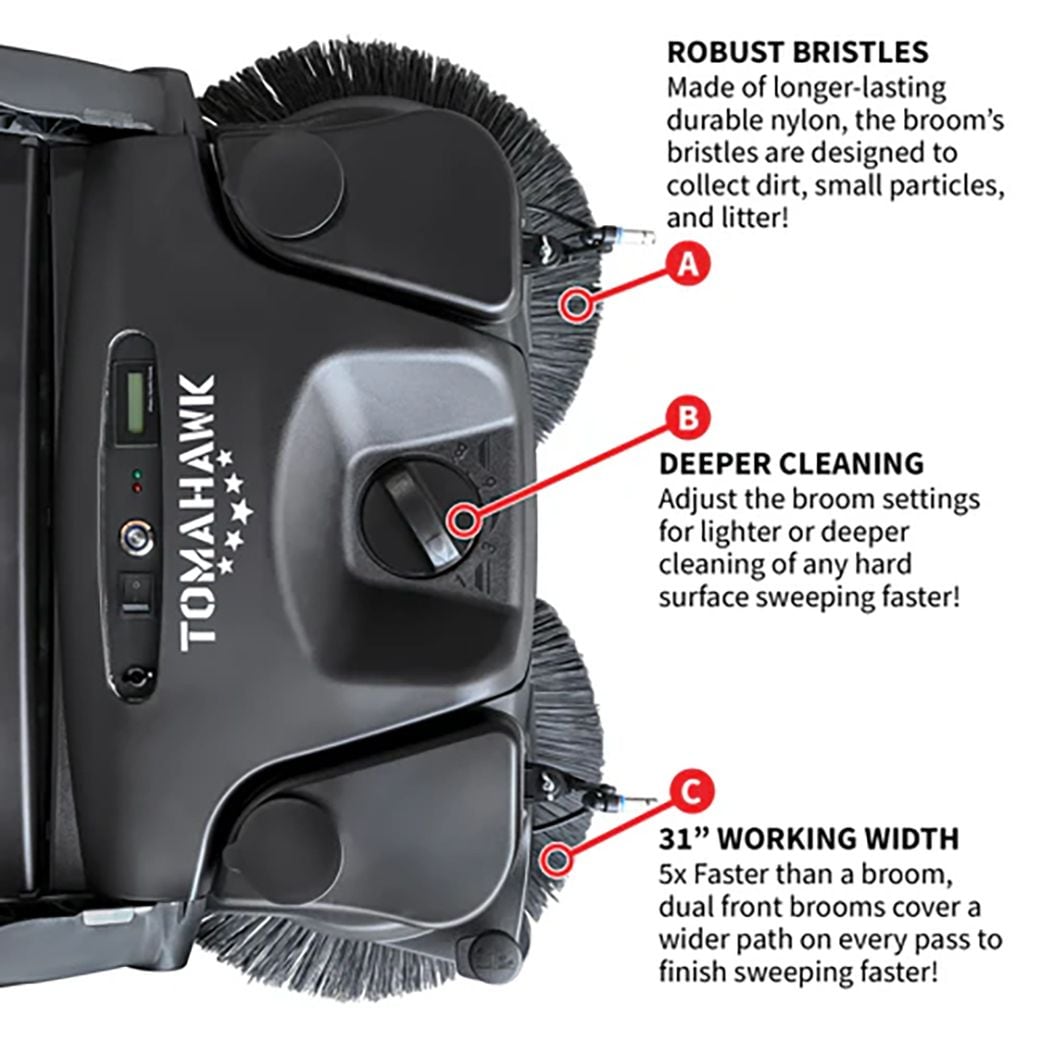 Electric Battery-Powered Push Sweeper, 30-in V8N2 - product image 5