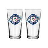 Toronto Blue Jays Pint Drinking Glass Set For Baseball Fans/Collectors, 16-oz, 2-pk A1B0 - product image 1