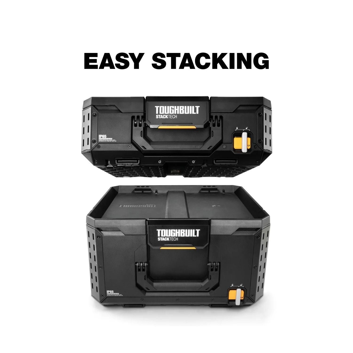 StackTech Half Portable Modular Plastic/Metal Tool Box with Inner Tray and 5 Dividers, IP65-Rated, Black B3V1 - product image 3