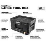 StackTech Middle Portable Modular Plastic/Metal Tool Box with Inner Tray, IP65-Rated, Black U1M7 - product image 2