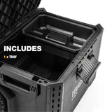 StackTech Portable Modular Plastic/Metal Rolling Tool Box with Handle and Inner Tray, IP65-Rated, Black W7D2 - product image 2