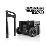 StackTech Portable Modular Plastic/Metal Rolling Tool Box with Handle and Inner Tray, IP65-Rated, Black W7D2 - product image 4