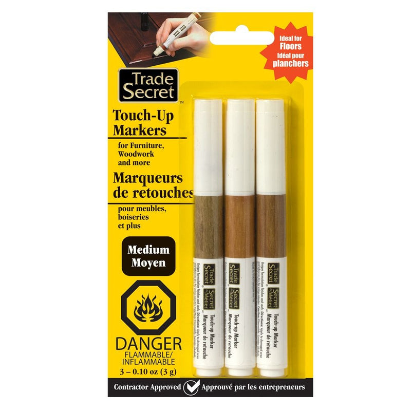Medium Touch Up Markers for Wood, Medium Brown, 3-pk O7D7