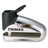 Hardened Metal Motorcycle Disc Lock with 10mm Pin, Chrome/Silver with Pouch & Cable O5X3 - product image 1