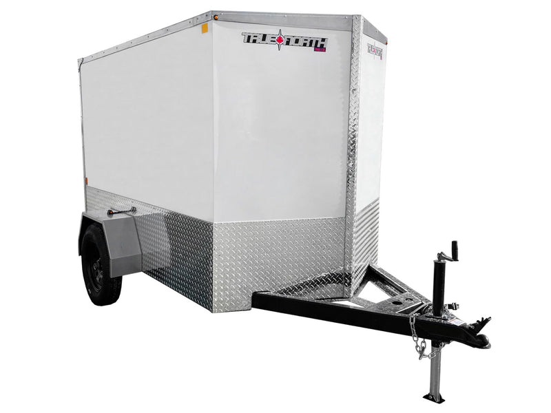 5 x 8-ft Enclosed Trailer with Ramp Door, White Y0L7