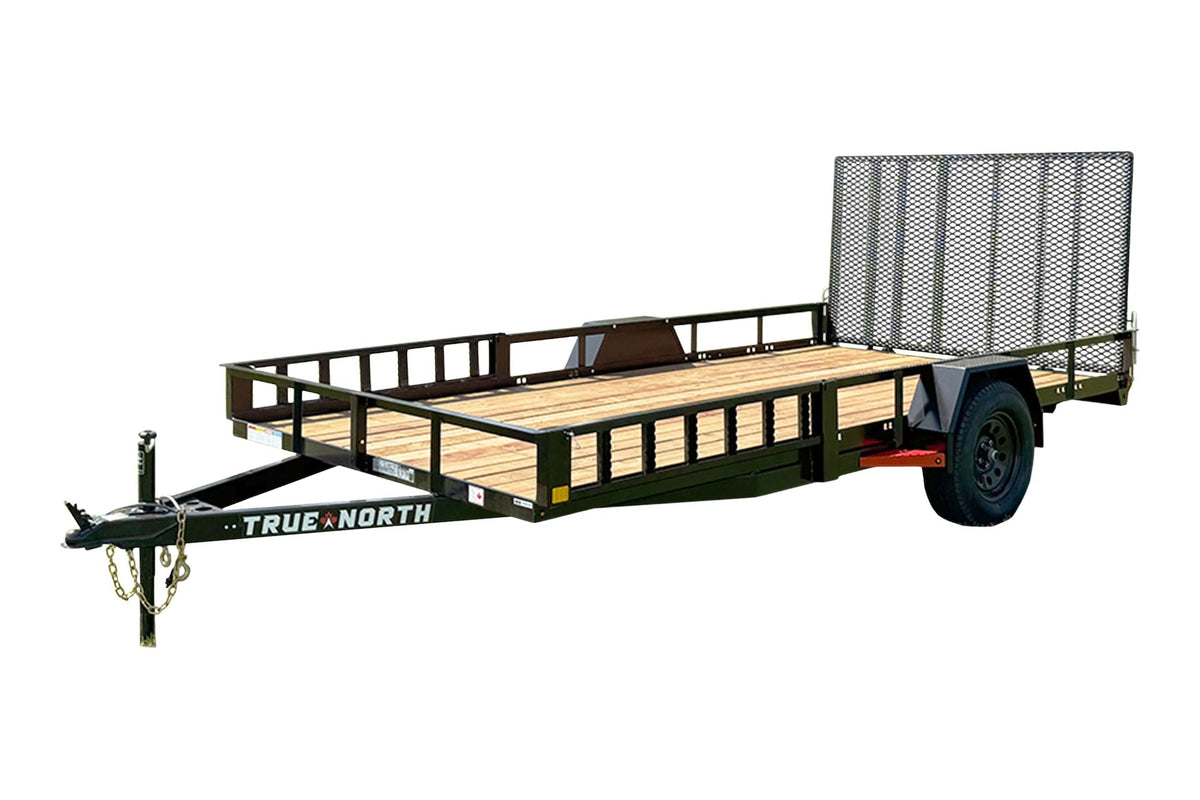 83-in x 14-ft Utility Trailer With Gate & Side ATV Ramps, Black O6H8 - product image 1