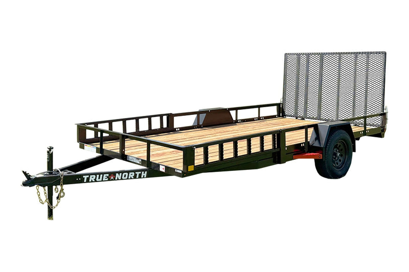 83-in x 14-ft Utility Trailer With Gate & Side ATV Ramps, Black O6H8
