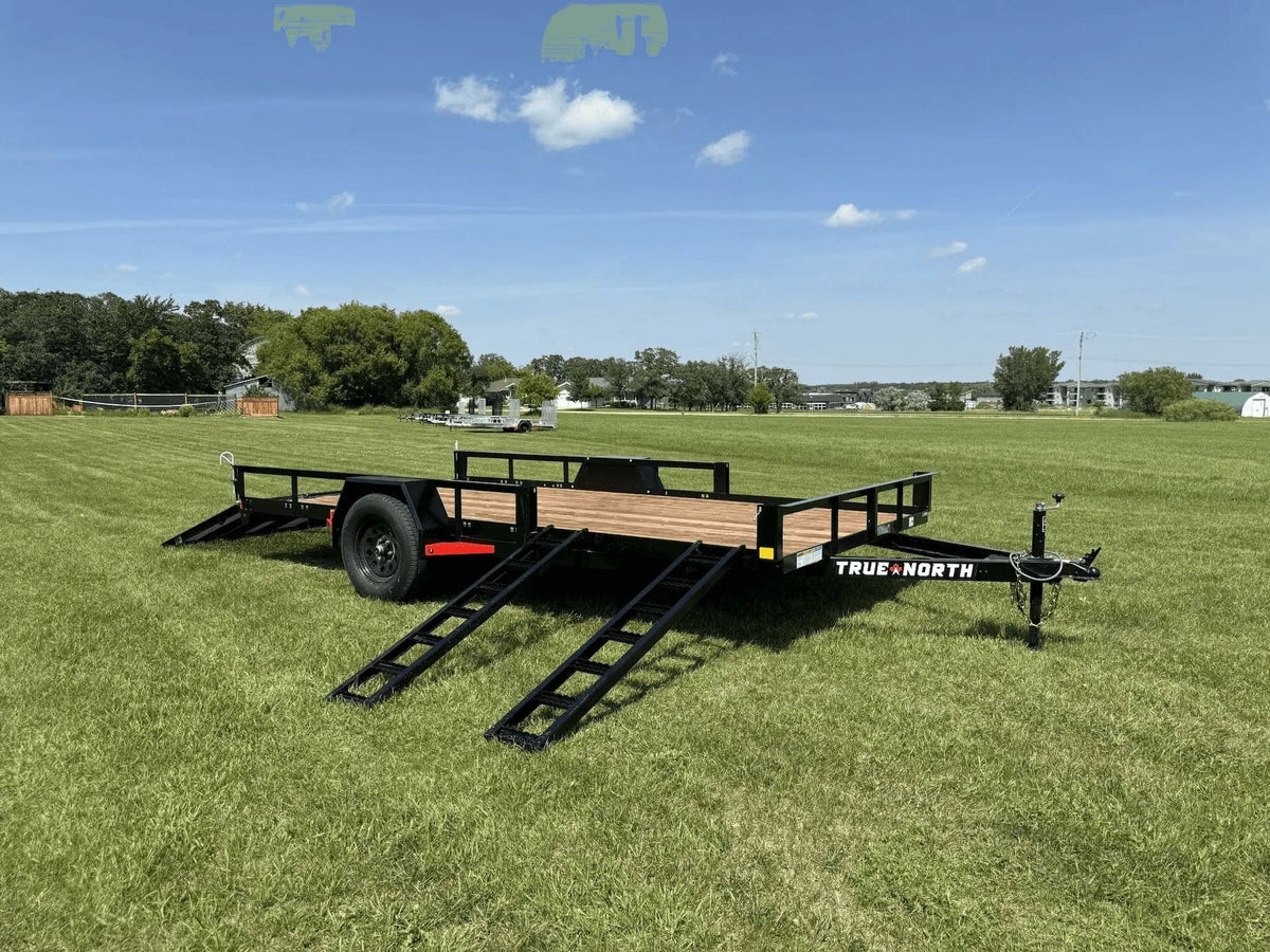 83-in x 14-ft Utility Trailer With Gate & Side ATV Ramps, Black O6H8 - product image 3