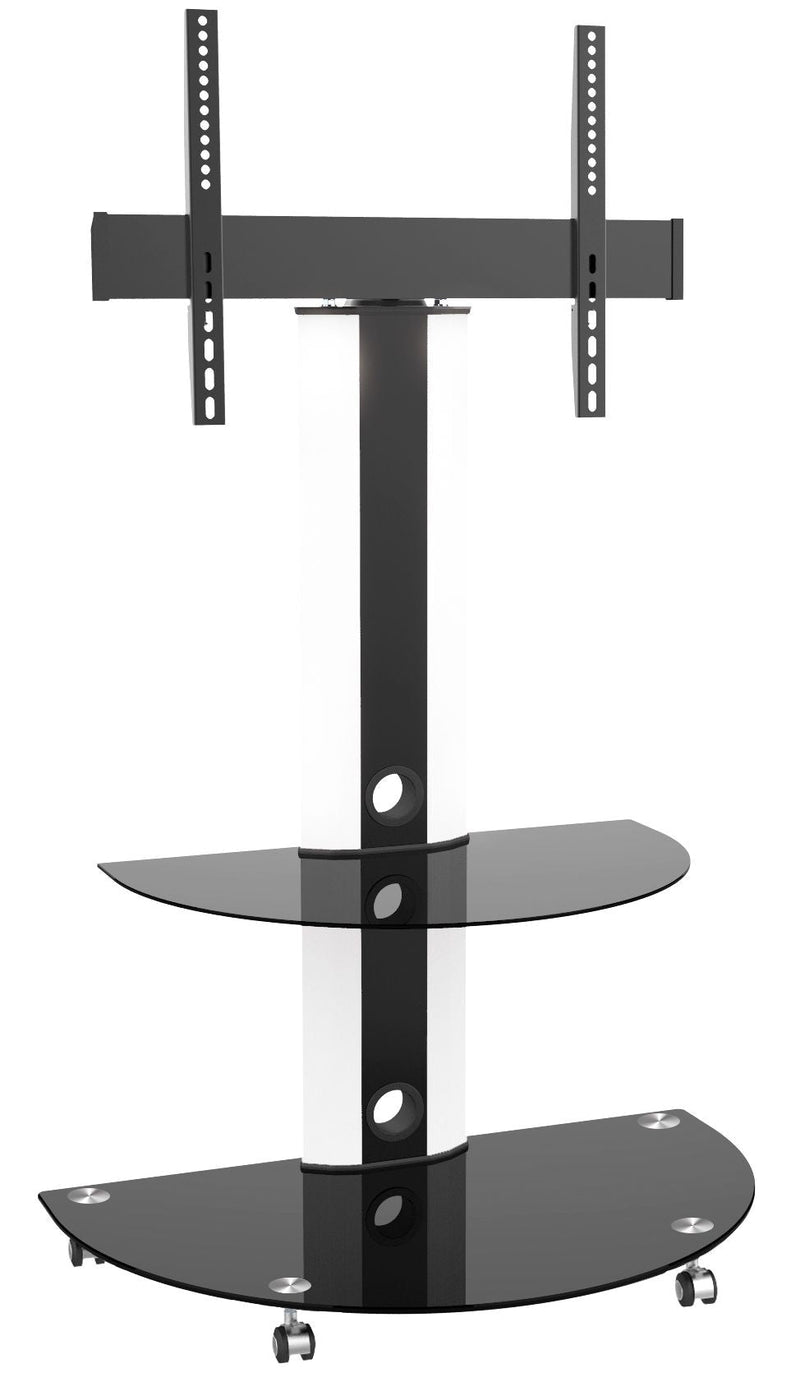 LCD84113BLK Superior TV Cart with Glossy Glass Base and Shelf, 32-in to 55-in V5L1