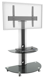 LCD84113BLK Superior TV Cart with Glossy Glass Base and Shelf, 32-in to 55-in O7B3 - product image 2