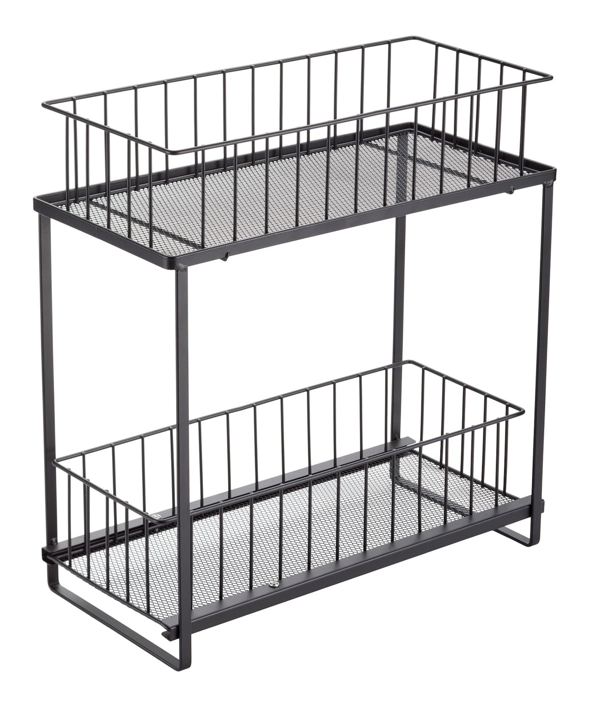 Type A 2-Tier Shower Organizer with Slide Out Basket, Black K4E5 - product image 1
