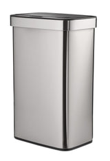 Type A Stainless Steel Rectangular Auto Indoor Refuse Bin with Resin Motion Sensor Lid, 50-L P8K0 - product image 1