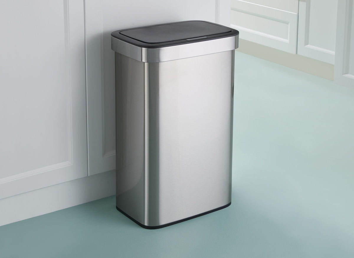 Type A Stainless Steel Rectangular Auto Indoor Refuse Bin with Resin Motion Sensor Lid, 50-L P8K0 - product image 6