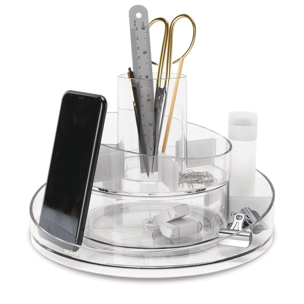 Cascada Acrylic Spinning Turntable Cosmetic Vanity Organizer, Clear O6K9