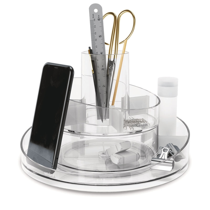 Cascada Acrylic Spinning Turntable Cosmetic Vanity Organizer, Clear O6K9