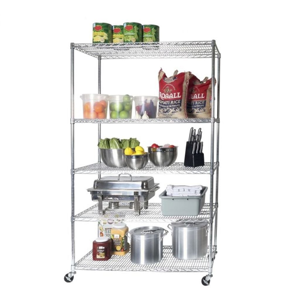 Classics 5-Tier Heavy Duty Shelving, 48-in x 24-in x 72-in, Chrome S7G9 - product image 1