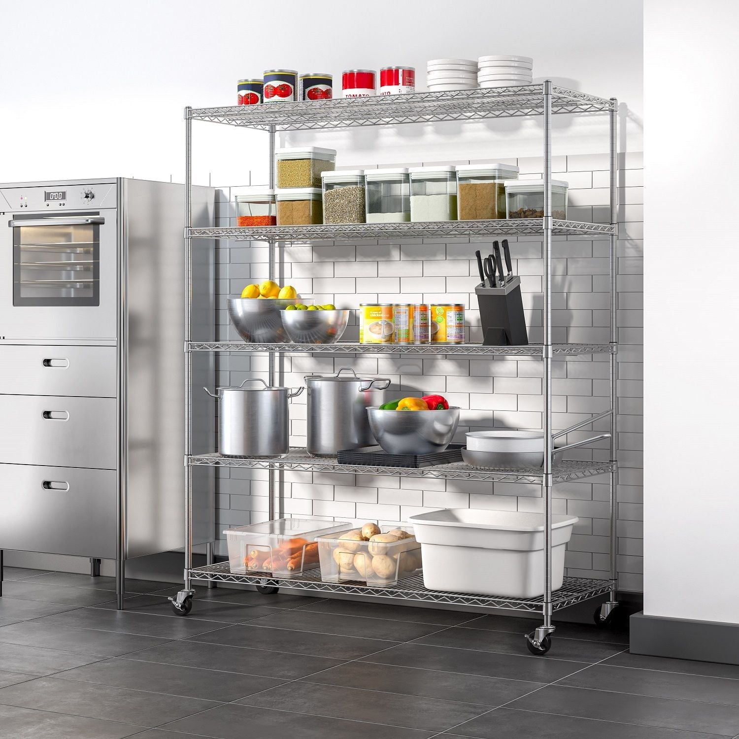 Classics 5-Tier Steel Shelving Rack, 60-in x 24-in x 72-in L0N4 - product image 5