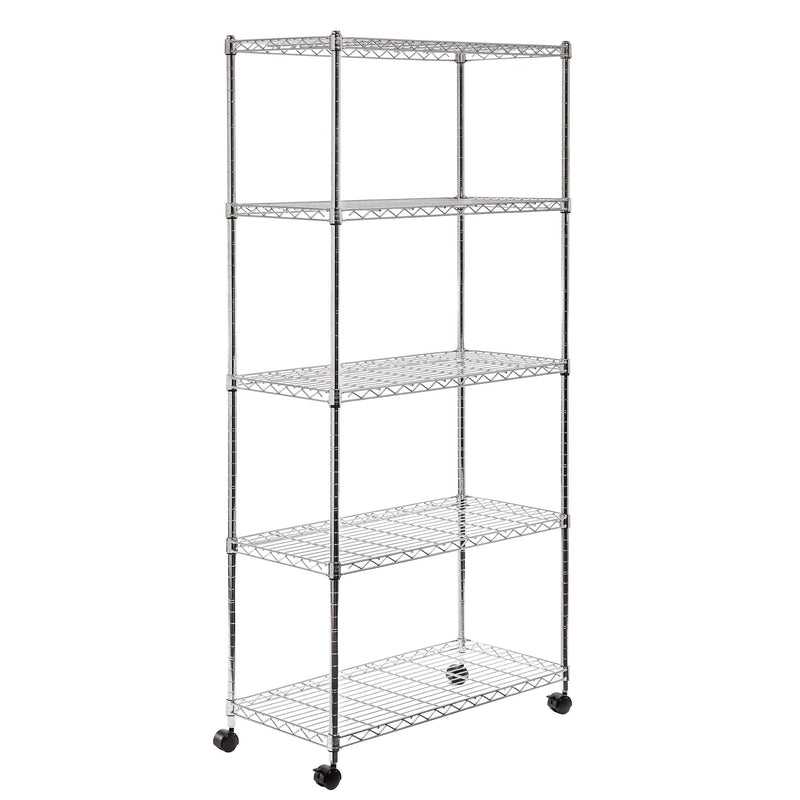 Classics, 5-Tier Steel Wire Shelving, 30-in x 14-in x 60-in, Chrome B2G1