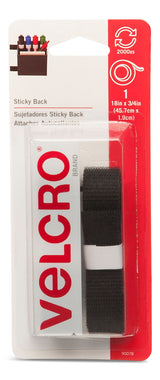 Adhesive General Purpose Sticky Back Tape, Black, 18 x 3/4-in, 1-pk D9Z2 - product image 1
