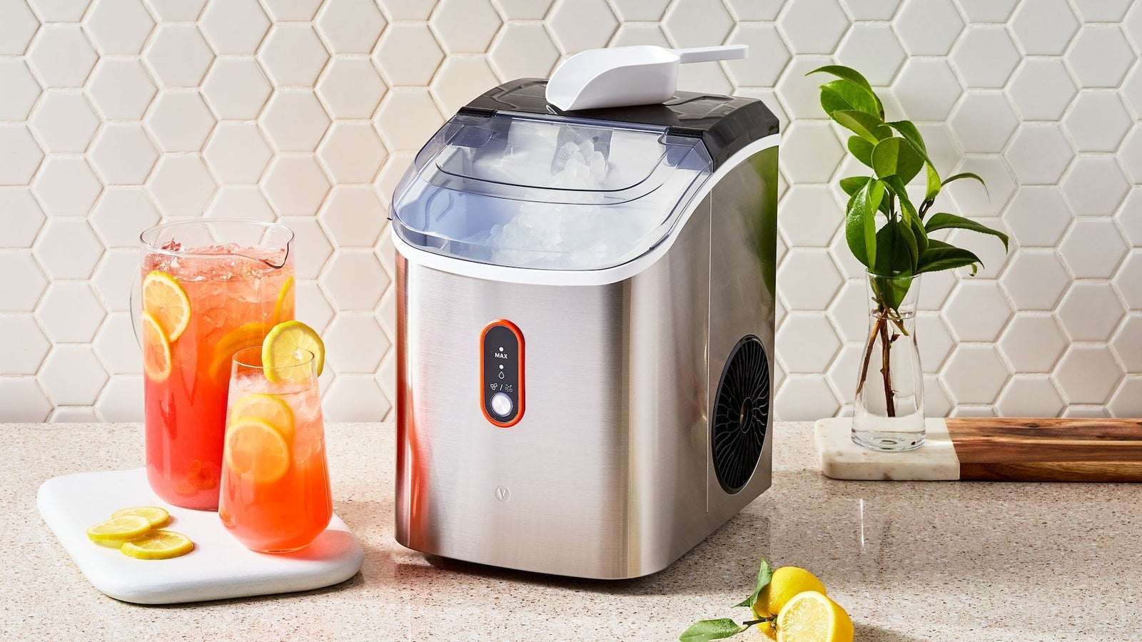 Countertop Soft Nugget Ice Maker, 33-lb Ice/Day, Stainless Steel D8Q4 - product image 7