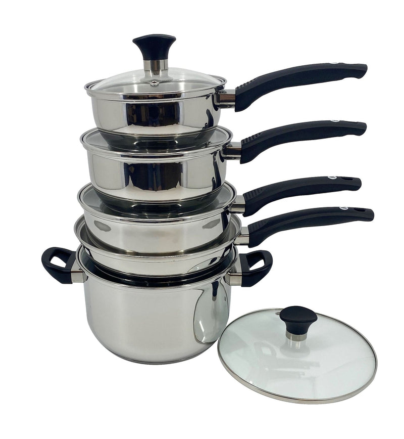 Everyday Series Premium Stainless Steel Cookware Set, Dishwasher & Oven-Safe, 10-pc G2Q4