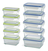 Glass Clip Lid Food Storage Container Set with Leakproof Lids, 10-pk, with Lids X6I2 - product image 1