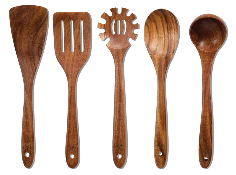 Solid Acacia Wood Utensil Set, 5-pc Z1U1