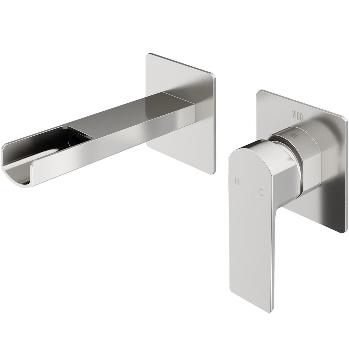 Atticus Brushed Nickel Wall Mount Bathroom Faucet R8C8 - product image 1