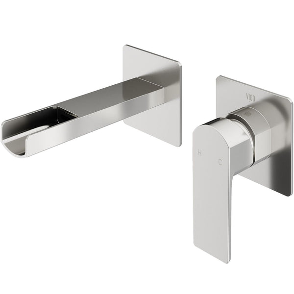 Atticus Brushed Nickel Wall Mount Bathroom Faucet R8C8