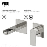 Atticus Brushed Nickel Wall Mount Bathroom Faucet R8C8 - product image 2